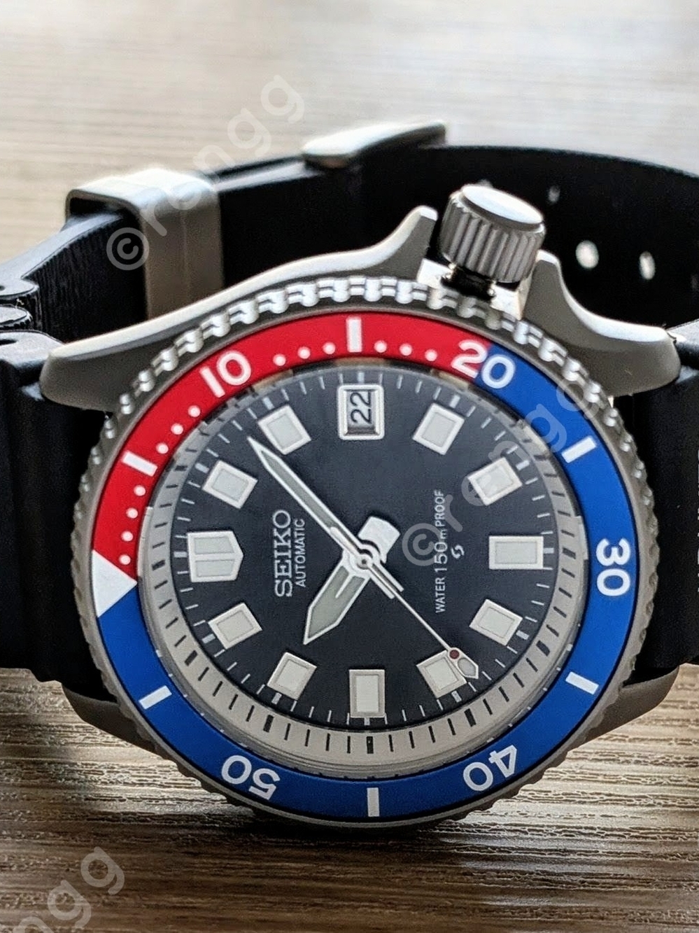 Titanium Seiko Pepsi Automatic Diver Mod Watch 42mm Sapphire AR Coated 24jewels - Picture 3 of 11